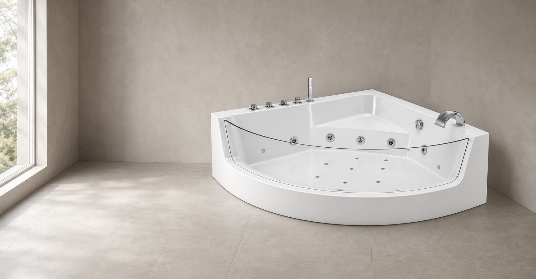 Corner Whirlpool Bathtubs for Space-Efficient Hydrotherapy